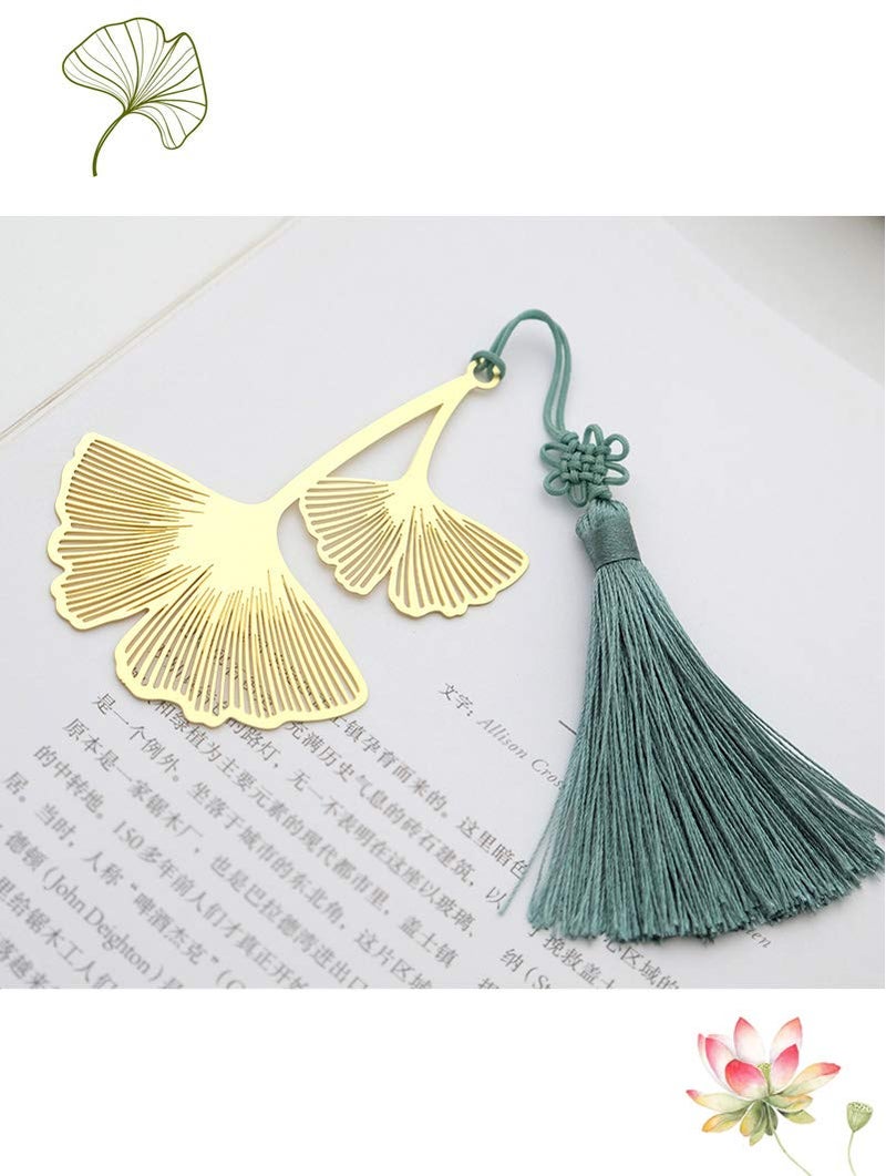 OOCC Vintage Metal Bookmark Page Markers Student Reading Pagination Mark with Chinese Knot Pendant for Book Lovers, Page Turners, Travel Readers, Literature Fans,Bookworm Gifts (Lotus Flower) - Image 4